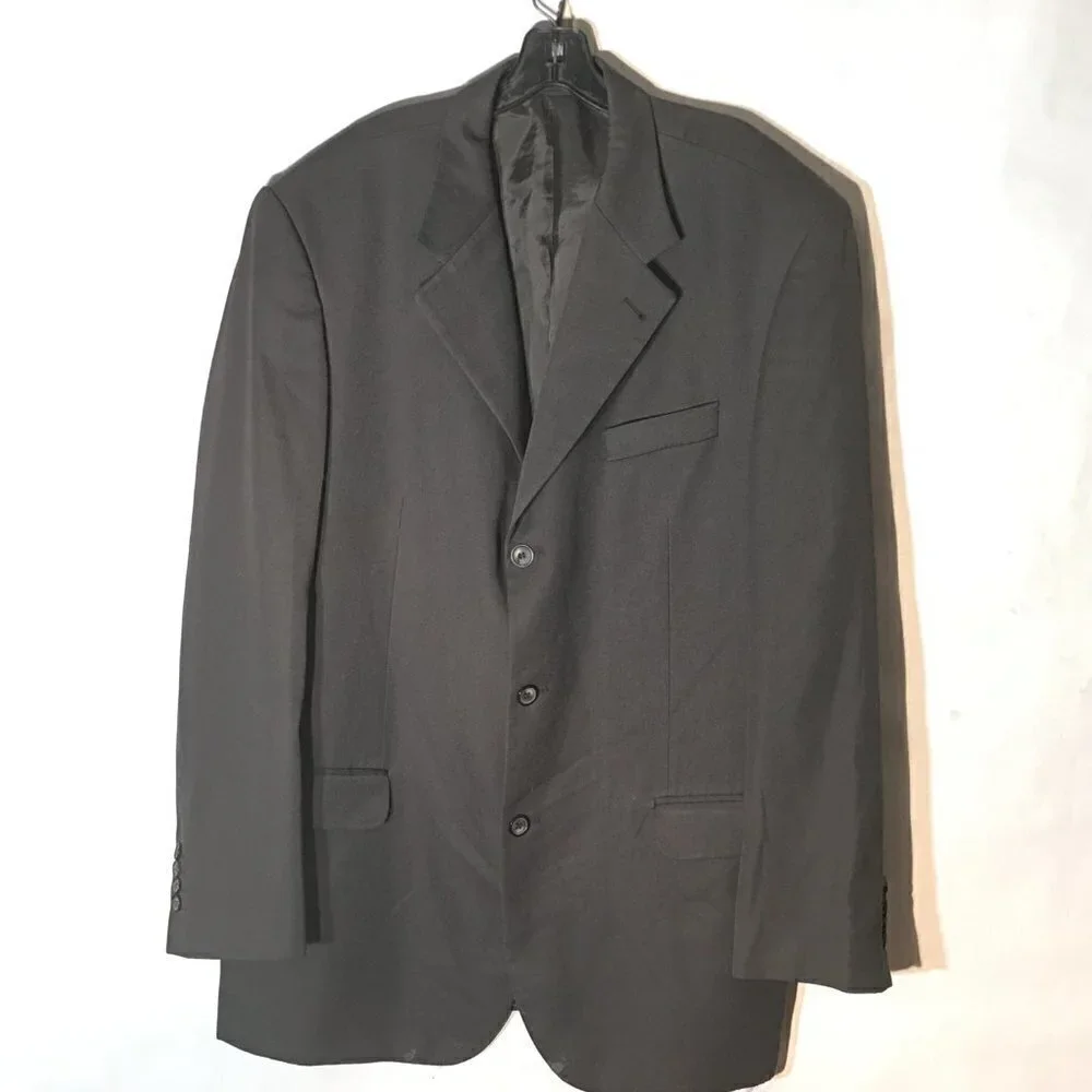 Giorgio Cosani Sport Coat Jacket Blazer Size 46L Gray Italy Working Cuffs